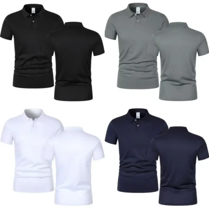 Solid color polo shirt ultra-light men's quick-drying breathable sweat-wicking shirt suitable for fitness gym and running